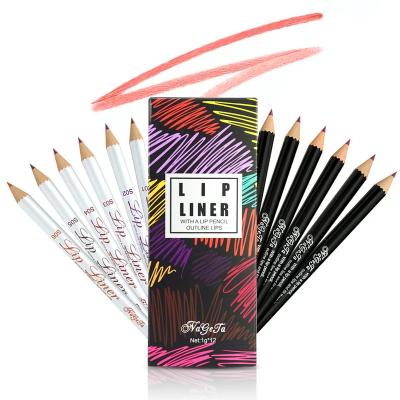 China Best Seller 12 Colors Private Label Lip Liner Matte Brown Waterproof Lip Liner Cosmetic Waterproof Lip Liner Set for sale