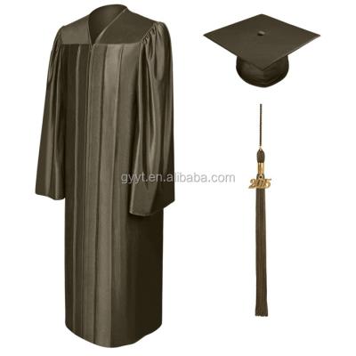 China School Clothes Shiny Finish 100% Polyester Graduation Gown Cap for sale