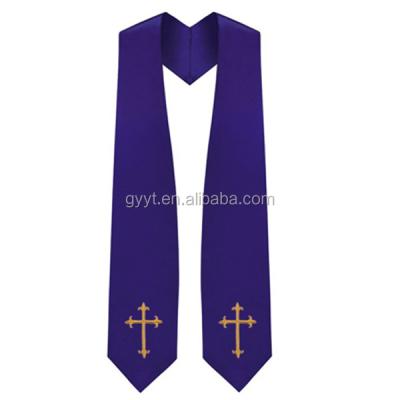 China School Clothes Design Classic Graduation Stole Religion Stoles Custom Embroidery Red for sale