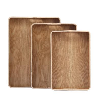 China Sustainable Bamboo Tableware Customization Bread Tray Wooden Hotel Dinner Snack Wooden Dishes for sale