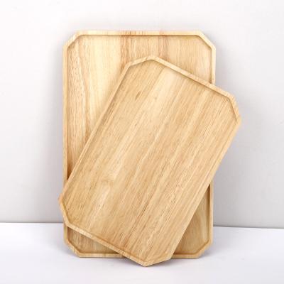 China Customization Japanese Style Tea Tray Oak Bamboo Kitchen Fruit Viable Rectangular Octagonal Dishes for sale