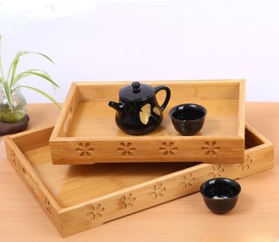 China Sustainable Customization Restaurant Bamboo Table Fruits Tray Wooden Living Room Tea Serving Dishes for sale