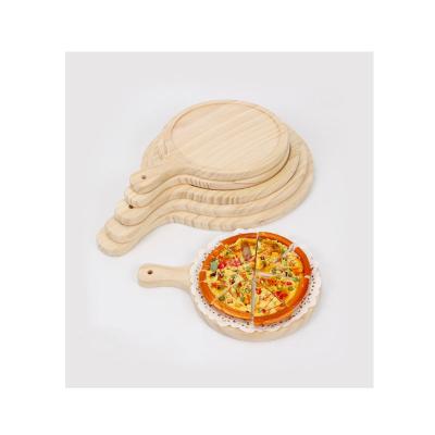 China Viable Customization Universal Steak Tray Kitchen Pizza Plate With Wooden Handle for sale