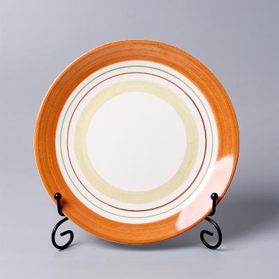 China Viable Creative Home Western Simple Ceramic Dessert Dish Breakfast Round Ceramic Dishes for sale