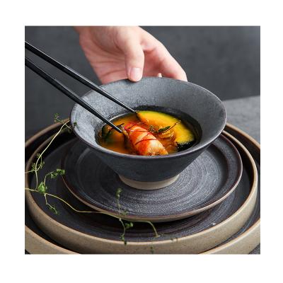 China Sustainable Retro Multifunctional Japanese Raw Porcelain Steak Dish Western Pottery Restaurant Dish Dish for sale