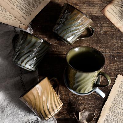 China Retro Single Change Sustainable Ceramic Mug Kiln Lovers Mug Coffee Pottery Mug Home Mug for sale