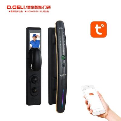 China DZ008 Luxury High Quality Biometric Fingerprint Camera Viewer Anti-peep Digital Door Lock Tuya WiFi Smart Smartphone APP For Homes for sale