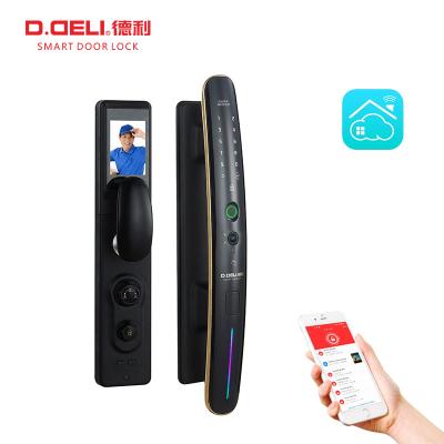 China D.Deli DZ008B Digital Door Viewer Luxury Hot Selling Full Automatic Smartphone USmart Go APP Tuya Smart WiFi APP Fingerprint Lock for sale