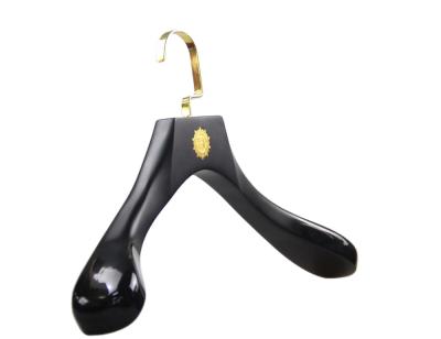 China DISPLAY Luxury Suit Hanger High End Brand Hanger Customize Wooden Suit Hanger for sale