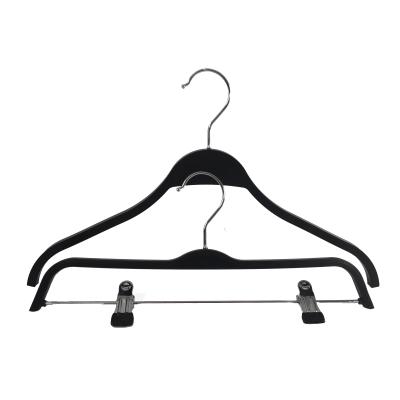 China CLASSIC Black Space Plastic Clothing Jacket Coat Hanger Organizer Plastic Rubber Coated Coat Hanger for sale