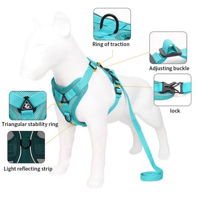 China Soft Pet Stocked Mesh Leash And Harness Set Mesh Padded Easy Control Durable For Small Medium Large Dogs for sale