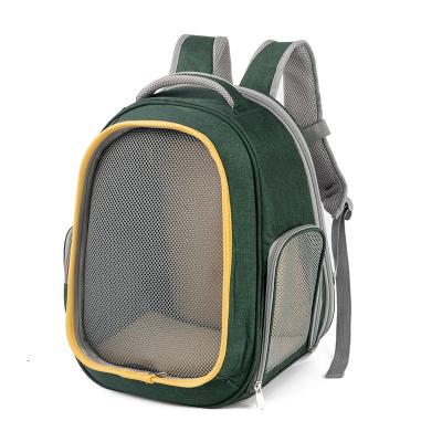 China Solid Color Mesh Breathable Travel Small Cat Pet Carrier Backpack Stocked Expandable Backpack for sale