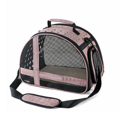 China Popular Pets Stored Cat Carrier Shoulder Bag Expandable for Dogs Small Mesh Expandable Cat Carrying Bag Pet Messenger Bag for sale