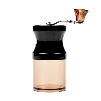 China Mini Mini Hand Crank Coffee Grinder with Portable Plastic Coffee Bean Burr Roller Ceramic Grinder for sale