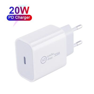 China Hot Selling Amazon PD20W USB-C Mobile Phone Fast Charger Adapter For iPhone 12 PD 20W Fast Charger for sale