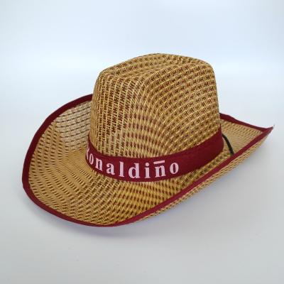 China Beach Striped Summer Fishing Sun Straw Hat Camping Cowboy Hats Wholesale for sale