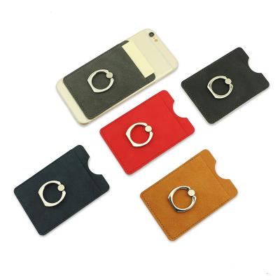 China 100% Popular Stickers Eco-friendly 3M Adhesive RFID Blocking Credit Card Leather Holder Cell Phone Case ID Sticker Wallet For Cellphone for sale