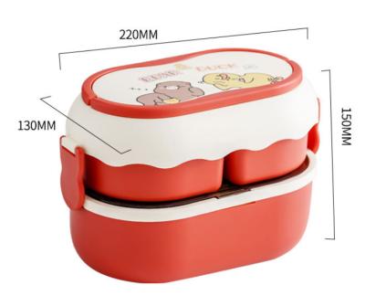 China Microwavable 3 in 1 Instant Stack N Porter-Any Stackable Bento Set Support Microwave Plastic Cartoon Lunch Box for Kids Adults for sale