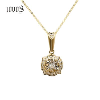 China Latest Design 18K Real Gold Jewelry Wholesale CLASSIC Diamond 18K Gold Chain Pendant Necklaces for sale