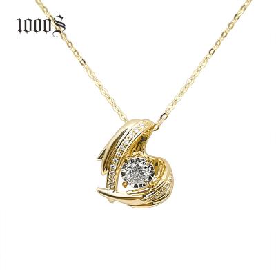 China CLASSIC Solid Gold Women's Wing Shape Diamond 18K Wholesale Jewelry New Arrivals 18k Gold Pendant Necklaces for sale