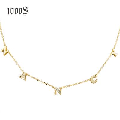 China As you need Real Customized 18K Gold Name Necklace Personalized Customized 9K 14K 18K Solid Gold Name Necklace Jewelry for sale