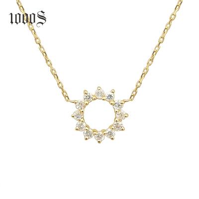 China Fashionable Design 18K Real Luxury 18K Gold Necklace Trendy Solid Gold Diamond Necklace for sale