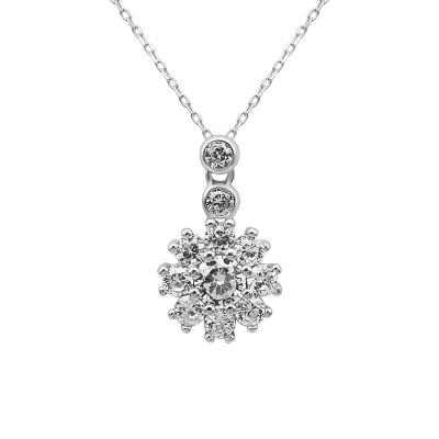 China FASHIONABLE Shinny Zircon 925 Sterling Silver Necklace For Women for sale