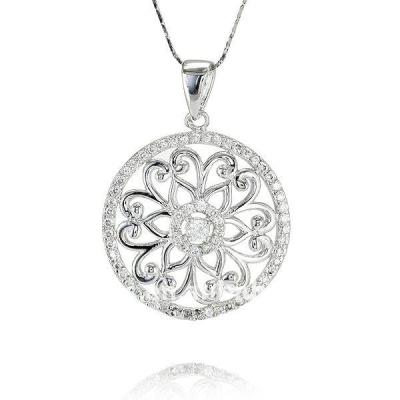 China New Arrivals FASHION Women Pendant Necklace S925 Sterling Silver Plated Platinum Jewelry for sale