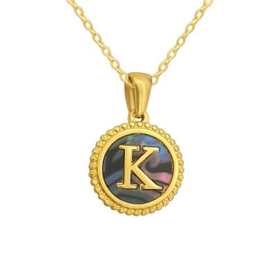 China FASHIONABLE High Quality Stainless Steel Dangling Women Black Letter K B Alphabe Statement Necklaces for sale