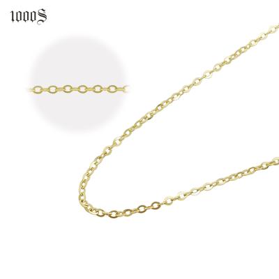 China CLASSIC 9K, 14K, 18K Gold Cable Chains Necklace Real Rose Gold White Gold Solid Yellow Gold Link Chain for sale