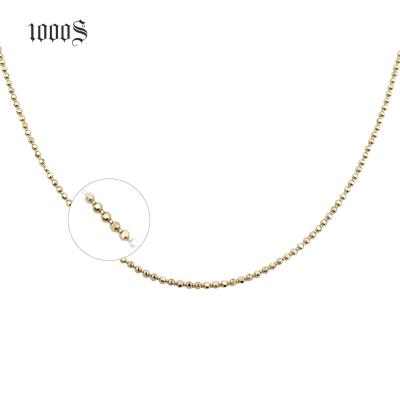 China 2020 Wholesale Hot Selling Real 14K Gold Pearl Ball Chain Necklace Gold Glitter Jewelry TRENDY for sale