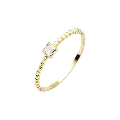 China FASHIONABLE Solid 9K Yellow Gold Baguette Ring Gold Jewelry Gold Band Ring for sale