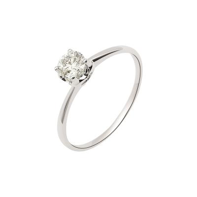 China CLASSIC Simple Classic 18K White Gold Diamond Engagement Ring Genuine 18K Diamond Wedding Ring for sale