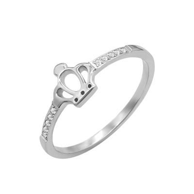 China FASHIONABLE Fashion Designs 316 Stainless Steel Ring Crown Ring Women Stainless Steel Jewelry for sale