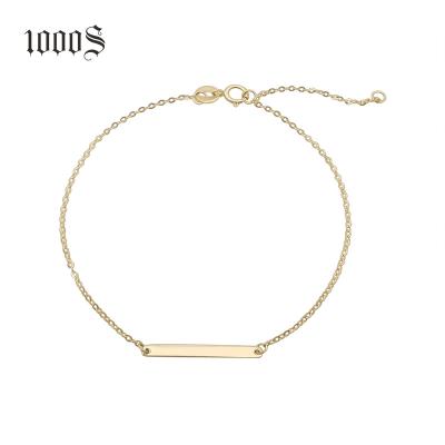 China 1000s TRENDY New Arrival 14K Real Gold Plated Personalized Name Bracelet Charm for sale