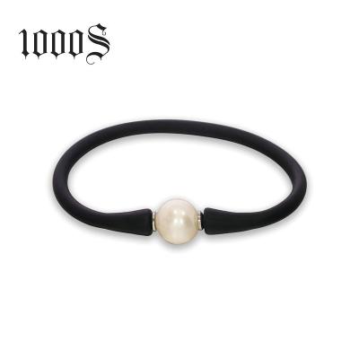 China Fashion Cheap Promotional Gifts Cheap Promotional Gifts Silicon Freshwater Pearl Silicone Bracelet Jewelry Wholesale Custom Made for sale