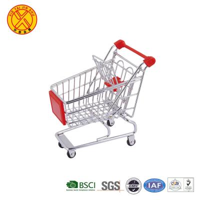 China Popular Supermarket Mini Push Trolley Good Quality Metal Stainless Steel Foldable Shopping Trolley, Shopping Trolley With Seat for sale