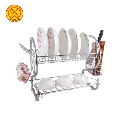 China Well Sustainably Selling Kitchen Utensils All Over The World 2 Layers Stainless Steel Dish Rack for sale