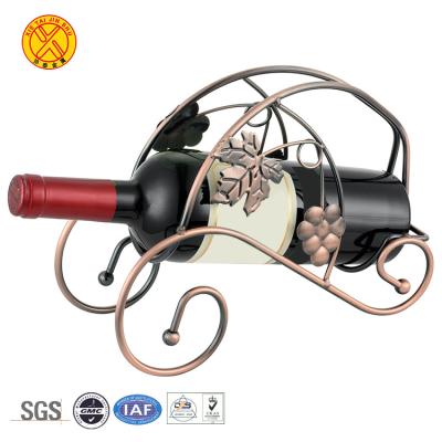 China Antique Funny Stocked Stainless Steel Metal Wine Rack Decorative Rack for sale