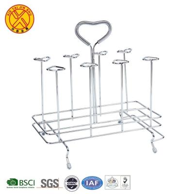 China Sustainable China Manufacture Stainless Steel Non Folding Rack Metal Kitchen Cup Holder Shelf for sale