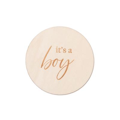 China Factory Customization 2023 Customized Laser Engrave Wooden Discs Baby Milestone Cards For Baby Gift for sale