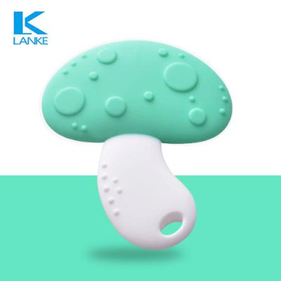 China Toy Food Grade Silicone Soft Baby Teething Toy Mushroom Teether for sale