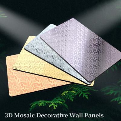 China Precio al por mayor Mosaico Decoración de paredes Panel de pared PET Bambú Carbón de fibra de madera Panel de carpintería en venta