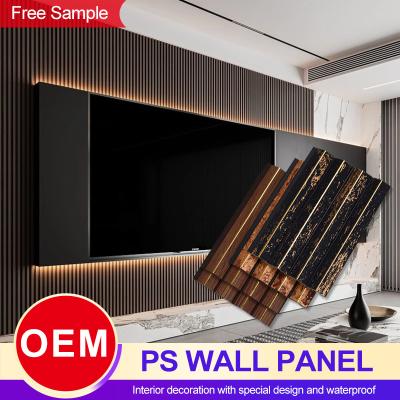 China Hot Selling Modern Gold PS Wall Panel Waterproof Interior Home Decoration Boards for sale