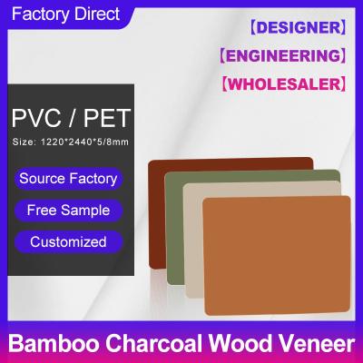 China Bamboo Carvão de Madeira Veneer Stock Disponível 1220*2440*5/8mm Retardante de Chama Bamboo Carvão de Madeira Eco-Friendly Bamboo Carvão de Madeira Decoração Para Casa E Hotel à venda