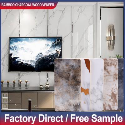 China Bamboo Carvão de Madeira Veneer Ofertas Especiais 1220*2440*5/8mm Retardante de Chama Bamboo Carvão de Madeira Eco-Amigável PVC Painéis de Parede Decoração Interior Painel de Parede Para Tecto Pele à venda