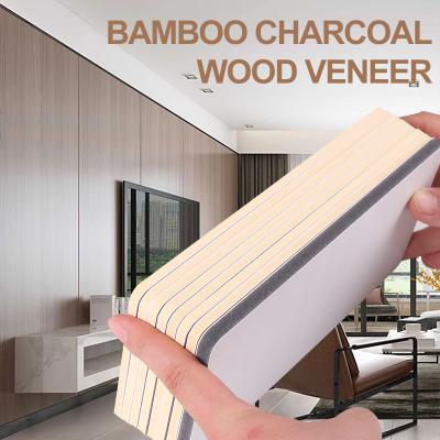 China Veneer de madeira de carvão de bambu Modelo novo 1220*2440*5/8mm Retardante de chama Madeira de carvão de bambu Eco-friendly Colorido Painel decorativo interior Para TV Parede de fundo à venda