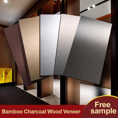 China Bamboo Carvão de Madeira Veneer Nova Inovação 1220*2440*5/8mm Retardante de Chama Bamboo Carvão de Madeira Eco-Amigável Bamboo Carvão de Madeira Painel de Parede Decorativo Para Escritório de Hotel à venda