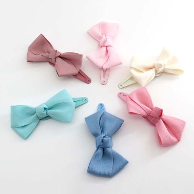 China Hair Clips Temperament Bowknot Butterfly Hair Clips Women Hair Accessories Cute Solid Color Custom Baby Hair Clip for sale