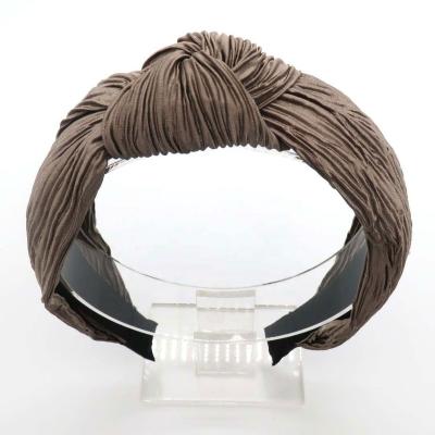 China European and American Style Wholesale Designer Girls Kids Wide Size Bow Hair Band Pleated Customized Flowers Hair Bands For Women for sale